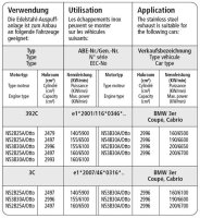 Bastuck Verbindungsrohr Endschalldämpfer auf Serie - 07+ BMW 3er Serie E90/E91/E92/E93 325i/330i (ohne 330d 180 KW)