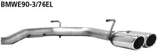 Bastuck Rear pipe set with double tailpipes RH 2 x Ø 76 mm with inward curl, 20° cut - BMW 3 Series E92/E93 316d/318d/i/320d/i/si/325d/i/330d/i