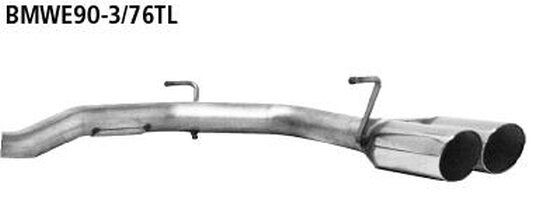 Bastuck Rear pipe set with double tailpipes RH 2 x Ø 76 mm 20° cut - BMW 3 Series E92/E93 316d/318d/i/320d/i/si/325d/i/330d/i