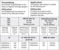 Bastuck Front silencer - BMW 3 Series F30 1.6T/2.0T/3.0T/Diesel / BMW 4 Series F32 2.0T/3.0T/Diesel