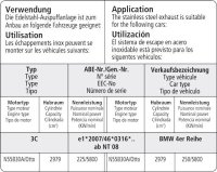 Bastuck Ersatzrohr für Vorschalldämpfer - BMW 3er Serie F30 1.6T/2.0T/3.0T/Diesel / BMW 4er Serie F32 2.0T/3.0T/Diesel