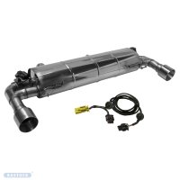 Bastuck Rear silencer with simple tailpipe 1x Ø 100 mm LH+RH (RACE look), with valve control - 19+ BMW 3 Series G20/G21 330i (models with serial valve control)