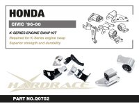 Hardrace Reinforced Engine Mount Kit - 96-00 Honda Civic...