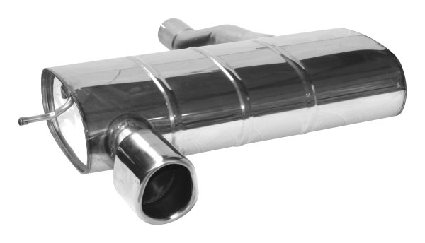 Bastuck Rear silencer with single tailpipe 90 x 110 mm LH, cut 20°, with inward curl - Mini One First / One / Cooper F56