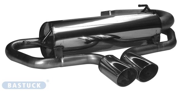 Bastuck Rear silencer transverse with 2 tailpipes Ø 76 mm (central exit) - 01+ Mini R50