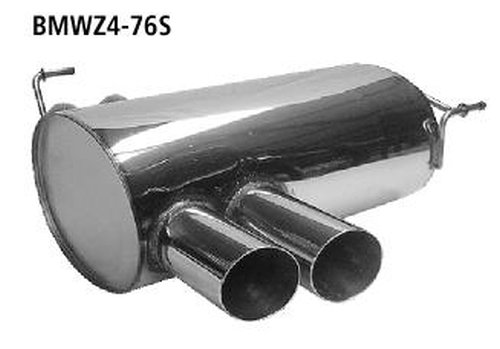 Bastuck Rear silencer with double tailpipes Slash 2 x Ø 76 mm - 06-08 BMW Z4 E85 Roadster/Coupé