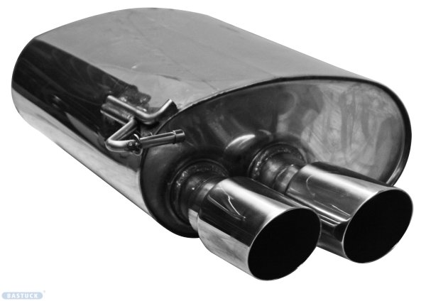 Bastuck Rear silencer with double tailpipe cut 20° 2 x Ø 76 mm LH left side - BMW Z4 E89 6-Cylinder sDrive23i/sDrive30i