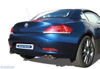 Bastuck Rear silencer with double tailpipe Slash cut 20° 2 x Ø 76 mm LH left side - BMW Z4 E89 6-Cylinder sDrive23i/sDrive30i