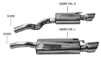 Bastuck Rear silencer with single tailpipe 1 x Ø 100 mm cut 30° (RACE look) RH right side - BMW Z4 E89 Bi-Turbo sDrive35i/sDrive35is