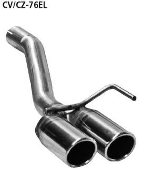 Bastuck Rear tailpipe LH with double exit, cut 20°, with inward curl 2 x Ø 76 mm - Chevrolet Cruze