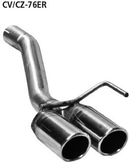 Bastuck Rear tailpipe RH with double exit, cut 20°, with inward curl 2 x Ø 76 mm - Chevrolet Cruze