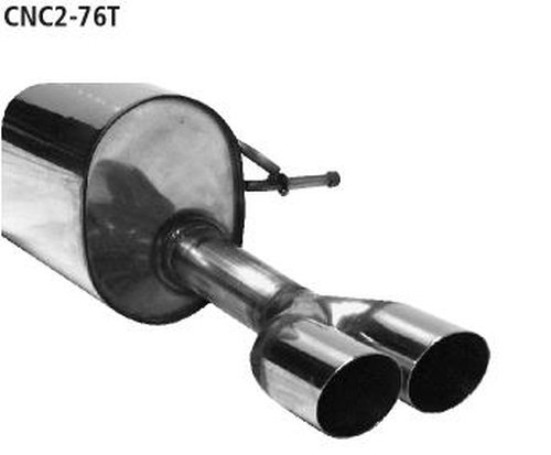 Bastuck Rear silencer with double tailpipes 2x Ø 76 mm, cut 20° RH exit - Citroen C2