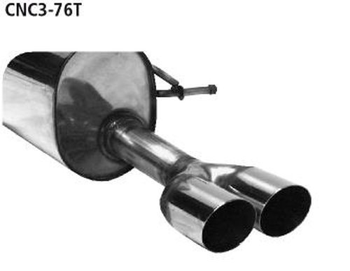 Bastuck Rear silencer with double tailpipes 2 x Ø 76 mm cut 20° - Citroen C3/DS3