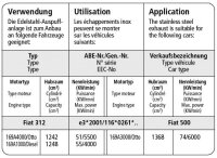 Bastuck Rear silencer transverse with single tailpipe oval 110 x 70 mm LH + RH exit - Fiat 500 / 03+ Fiat Panda (w/o 100 PS) / 09+ Ford Ka RU8