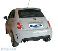 Bastuck Rear silencer transverse with single tailpipe 1 x Ø 100 mm, cut 20° LH + RH exit - Fiat 500 Abarth