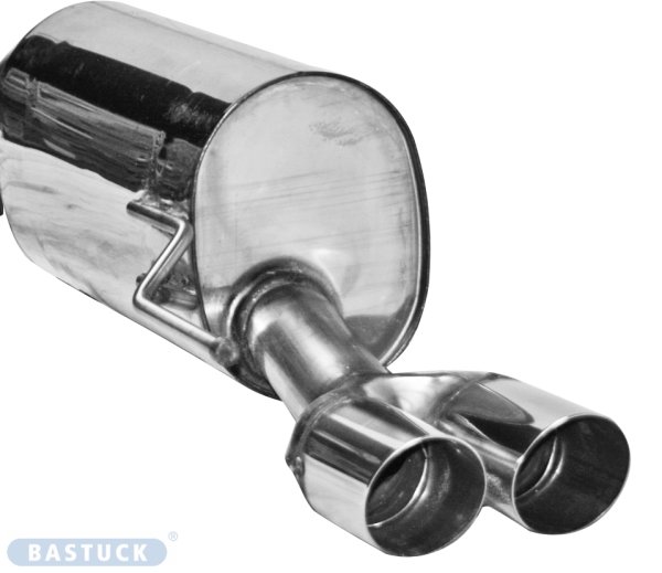 Bastuck Rear silencer with double tailpipes 2 x Ø 76 mm, cut 20° - Fiat Grande Punto w/o EVO