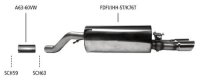 Bastuck Rear silencer RH with double tailpipes 2x Ø 76 mm cut 20° , with exhaust flap - Ford Fiesta JHH 1.5 ST