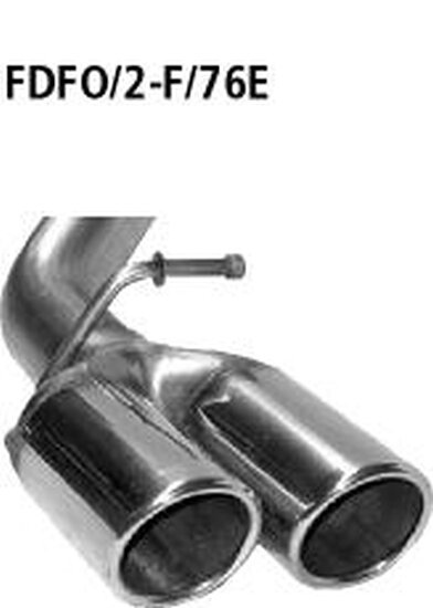 Bastuck Double tailpipes with inward curl, cut 20°, 2 x Ø 76 mm - 07+ Ford Focus 2