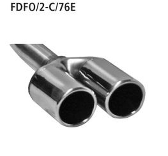 Bastuck Double tailpipes with inward curl, cut 20° 2 x Ø 76 mm - 07+ Ford Focus 2 CC