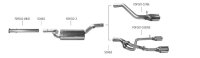 Bastuck Doppel-Endrohr mit Lippe, 20° schräg geschnitten 2 x Ø 76 mm LH + RH - 07+ Ford Focus 2 CC