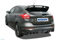 Bastuck Rear silencer with single exit 1 x Ø 100 mm LH + RH cut 30° without exhaust flap - Ford Focus 3 RS