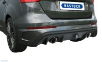 Bastuck Rear silencer with single exit 1 x Ø 100 mm LH + RH cut 30° without exhaust flap - Ford Focus 3 RS