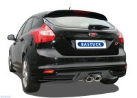 Bastuck Rear silencer with double tailpipe oval central 120 x 80 mm - Ford Focus 3 RS