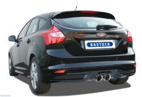 Bastuck Rear silencer with double tailpipe central Ø 100 mm cut 30° (with RACE look) - Ford Focus 3 RS