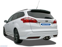 Bastuck Rear silencer with double tailpipe central Ø 100 mm cut 30° (with RACE look) - Ford Focus 3 ST Turnier