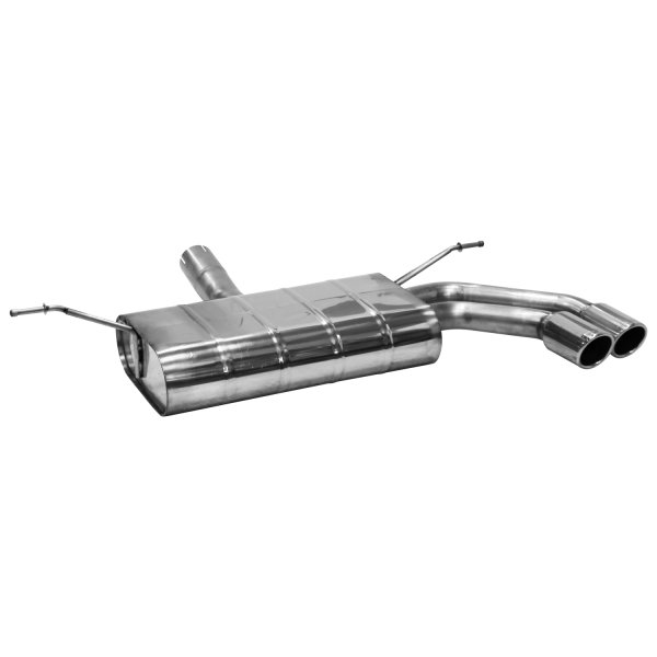 Bastuck Rear silencer with double tailpipes RH 2x Ø 76 mm, with inward curl, cut 20° - 18+ Ford Focus 1.0/1.5 EcoBoost (ST-Line) (w/o Models w/o rigid axle)