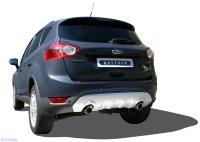 Bastuck Rear silencer with single tailpipe LH + RH, 1 x Ø 90 mm, cut 20°, with inward curl - Ford Kuga