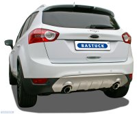 Bastuck Rear silencer with single tailpipe LH + RH, 1 x Ø 90 mm, cut 30°, with RACE Look - Ford Kuga