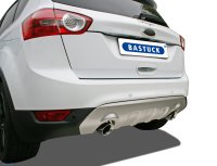 Bastuck Rear silencer with single tailpipe LH + RH, 1 x Ø 90 mm, cut 30°, with RACE Look - Ford Kuga