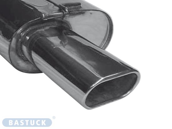 Bastuck Rear silencer with single tailpipe Flat LH 135 x 75 mm - 00-07 Ford Mondeo 4-Cylinder (+Diesel) Saloon