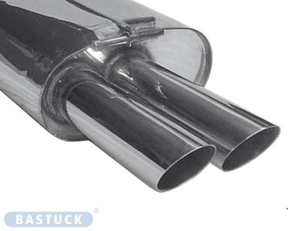 Bastuck Rear silencer with double tailpipes LH 2 x Ø 76 mm - 00-07 Ford Mondeo 4/6-Cylinder (+Diesel) Saloon