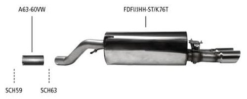 Bastuck Rear silencer with double tailpipes RH 2 x Ø 90 mm - 00-07 Ford Mondeo 4/6-Cylinder (+Diesel) Saloon