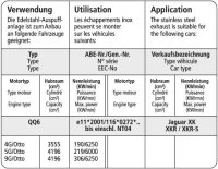 Bastuck Verbindungsrohr Komplettanlage auf Serie - 06+ Jaguar XK / XKR QQ6 Cabrio/Coupe