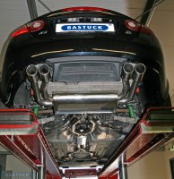 Bastuck Rear silencer with double tailpipe 2 x Ø 90 mm, with inward curl, cut 20° - 06+ Jaguar XK / XKR QQ6 Cabrio/Coupe