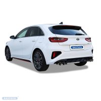 Bastuck Rear silencer with double tailpipe 2x Ø 90 mm LH+RH (RACE look), for the original exhaust flap - 19+ Kia Ceed CD GT 1.6 T-GDI