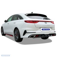 Bastuck Rear silencer with simple tailpipe 1x Ø 63 mm LH+RH, for the original exhaust flap - 19+ Kia ProCeed CD GT 1.6 T-GDI