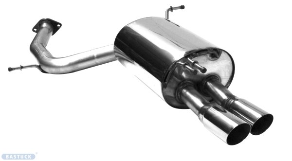 Bastuck Rear silencer with double tailpipe, cut 20°, 2 x Ø 76 mm - 14+ Kia Sorento UM