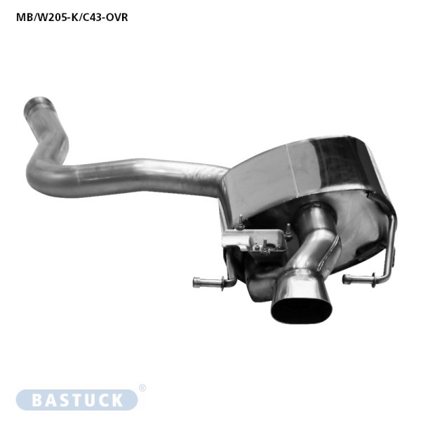 Bastuck Rear silencer RH, with oval tailpipe 90x60 mm, for original rear apron, with exhaust flap - 16+ Mercedes W205 (AMG C43) 6-Cylinder (Models with original exhaust flap only)