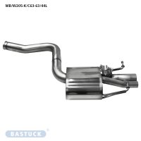 Bastuck Rear silencer LH, with double exit Ø 63mm Ø 44 mm, for original rear apron, with exhaust flap - 16+ Mercedes W205 (AMG C63) 8-Cylinder (Models with original exhaust flap only)