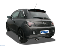 Bastuck Rear silencer with double exit and inward curl 2 x Ø 70 mm - Opel Adam