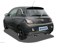 Bastuck Rear silencer with single oval tailpipe LH + RH cut 20° with inward curl 105 x 75 mm - Opel Adam