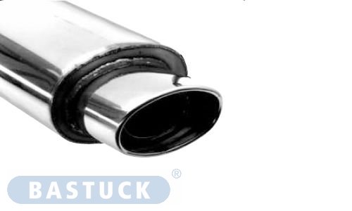 Bastuck Rear silencer with single tailpipe oval 153 x 95 mm - Opel Astra F 2,3 Hatchback / Opel Kadett E Cabrio/Hatchback