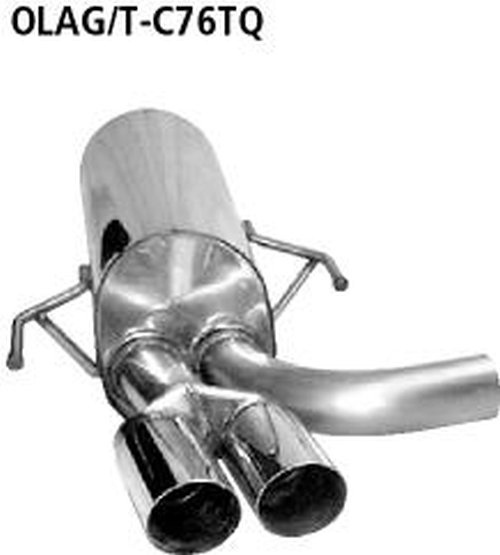 Bastuck Rear silencer with double tailpipes 2 x Ø 76 mm - Opel Astra G Coupé Turbo