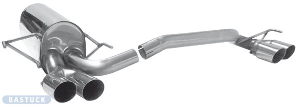 Bastuck Rear silencer LH with double tailpipes 2 x Ø 76 mm - Opel Astra H (+GTC)