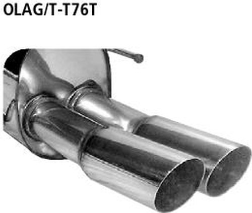 Bastuck Rear silencer with double tailpipes 2 x Ø 76 mm - Opel Astra H Turbo (+GTC + OPC)