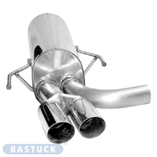 Bastuck Rear silencer with double tailpipes 2 x Ø 76 mm - Opel Astra H Turbo (+GTC / w/o OPC)